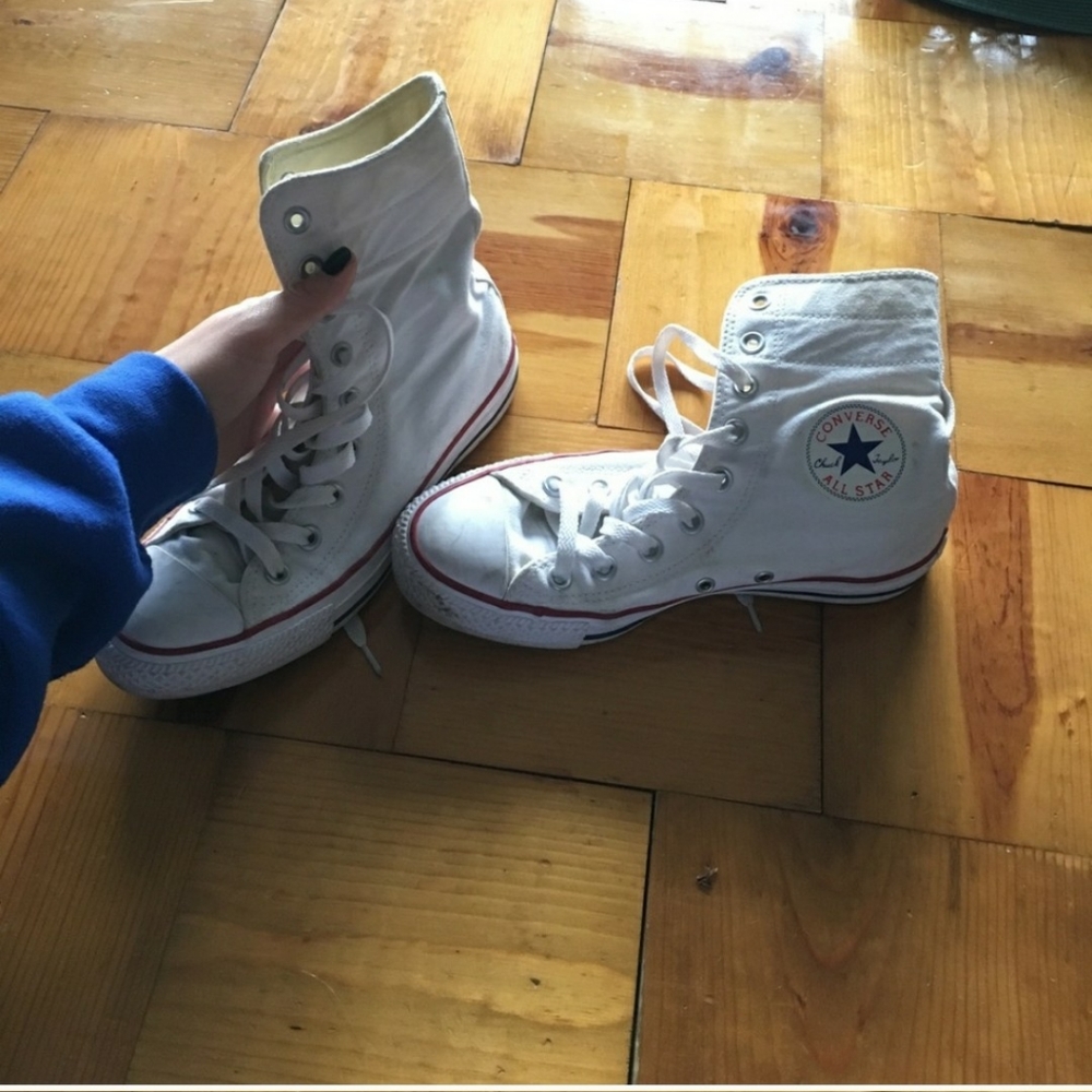 Extra high rise white converse